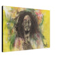 Bob Marley inspired canvas wall art with reggae colours – music inspired painting by Art by David Martin