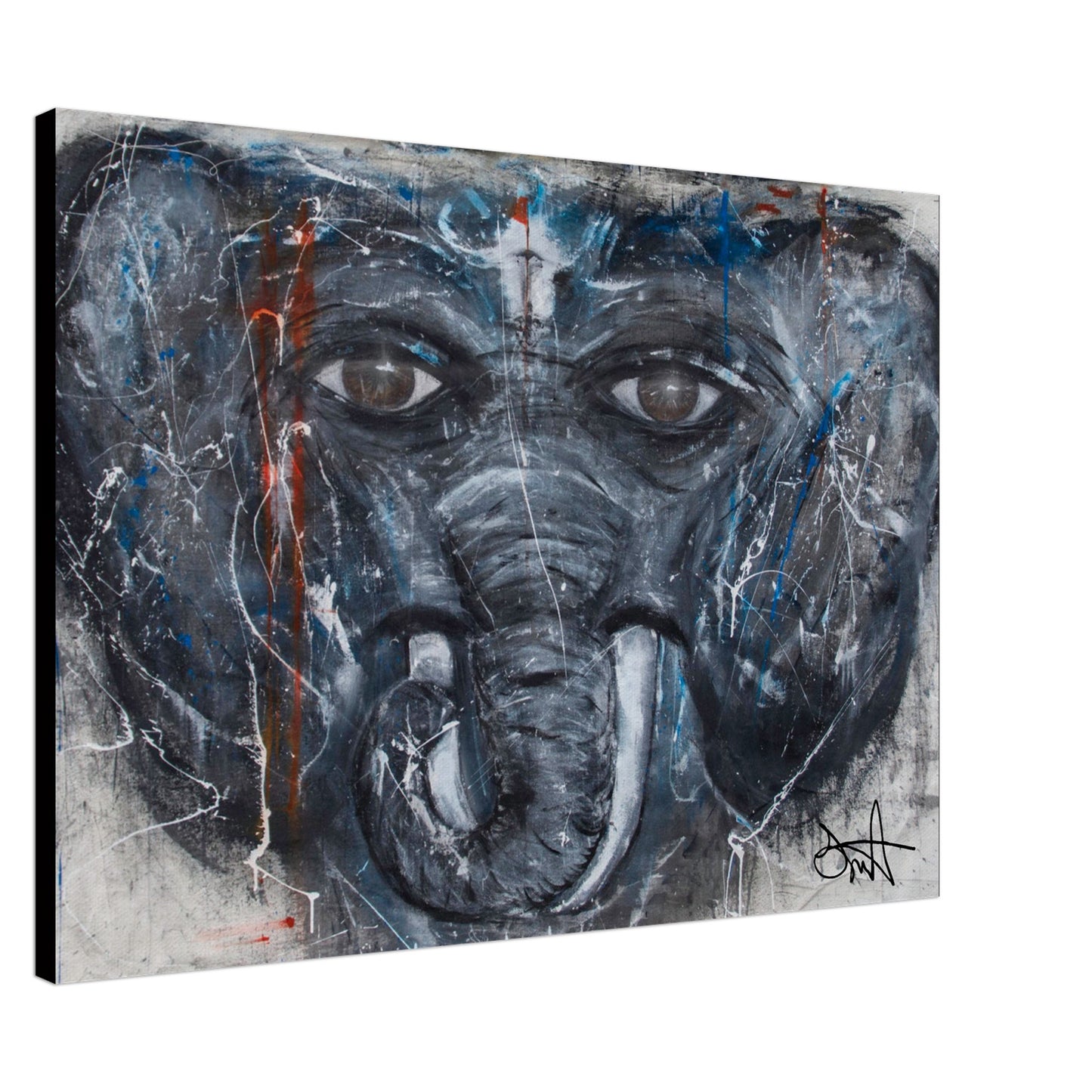 Spiritual elephant canvas wall art with textured detail – Elephant Lady painting by Art by David Martin